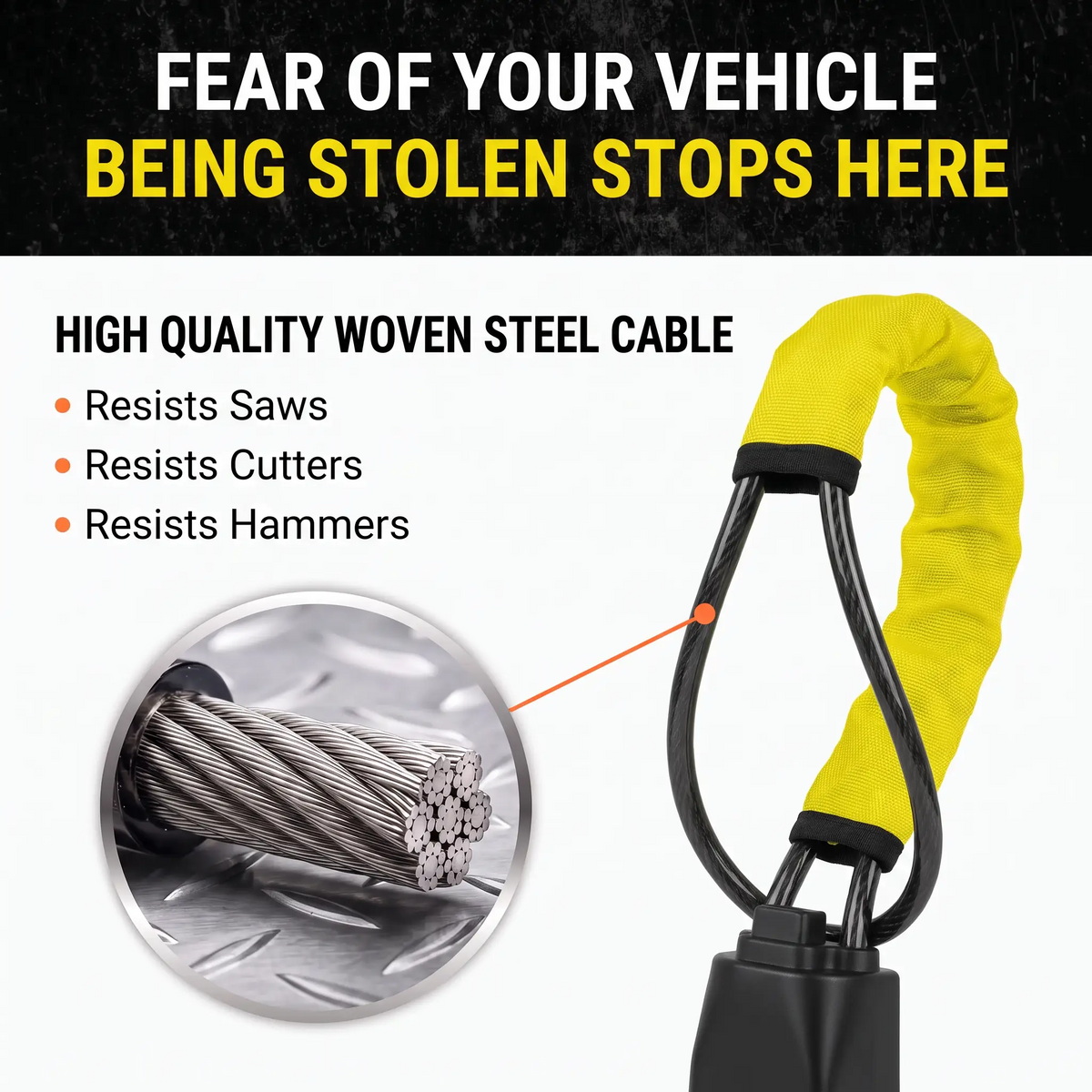 Thieves can be in your car in under 10 seconds. GuardLock™ makes sure they don't bother.
