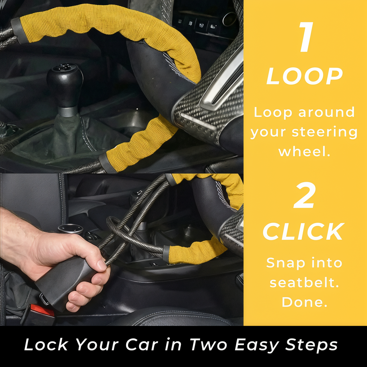Thieves can be in your car in under 10 seconds. GuardLock™ makes sure they don't bother.